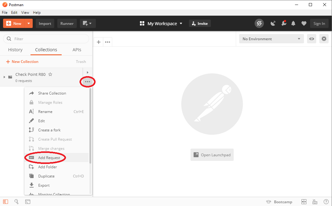 postman example - collections