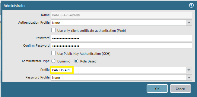 Palo Alto API Assign Role