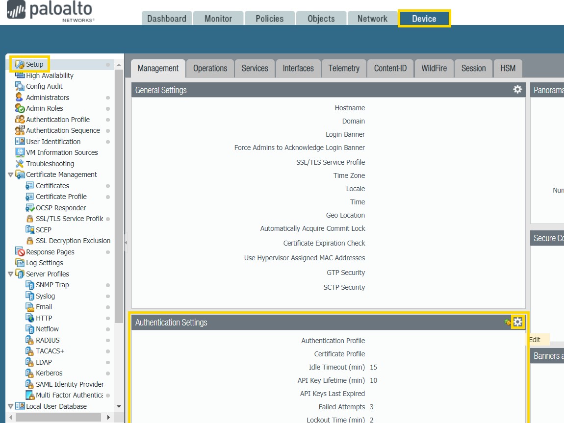 Palo Alto API Key Lifetime