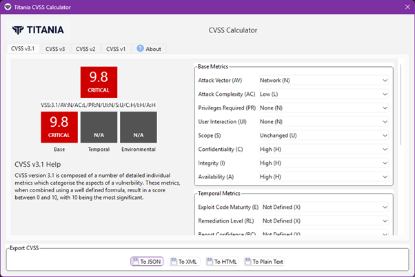 CVSS calculator