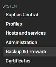 Sophos menu