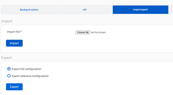 Sophos import export