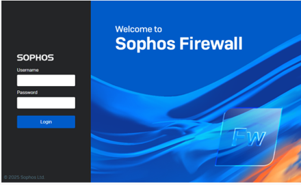 Sophos login screen