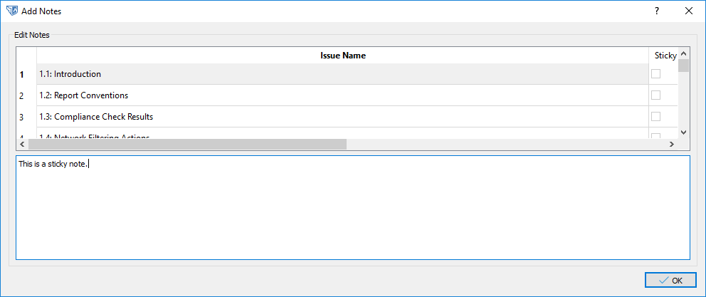 How to add issue notes to reports in Nipper (v2)