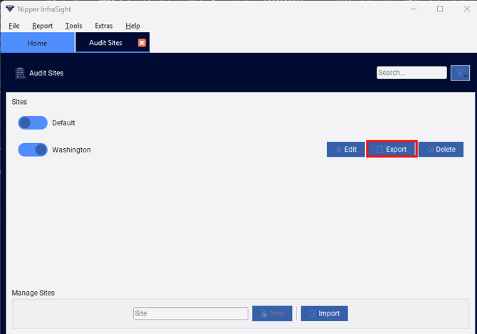 Audit Site Export